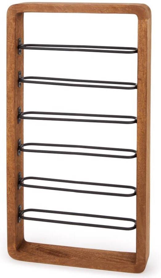 Light & Living Light&living Wijnrek 6 flessen 40x6x80 cm SORRENTO hout bruin+mat zwart