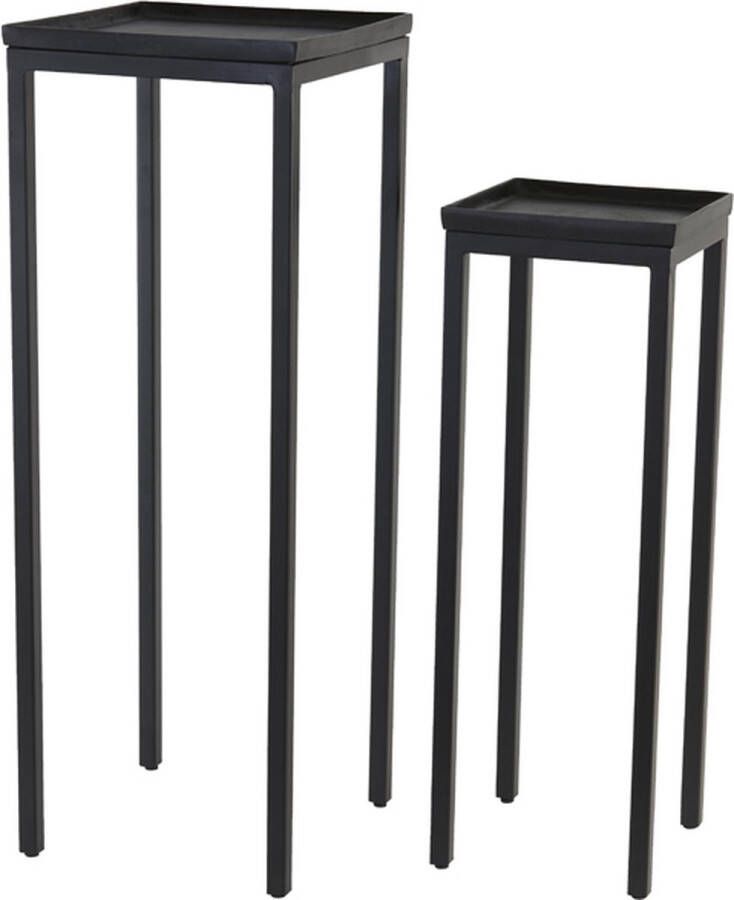 Light & Living Light&living Zuil S 2 28x28x80+37x37x100 cm KENDRA mat zwart