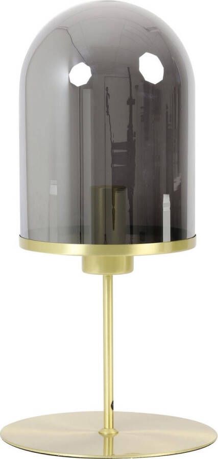 Light & Living Tafellamp 'Maverick' 50cm antiek brons+smoke glas