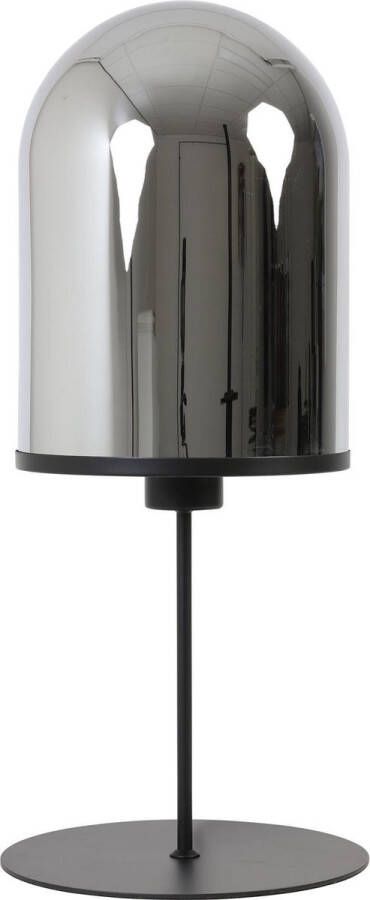 Light & Living Tafellamp 'Maverick' 65cm mat zwart+smoke glas