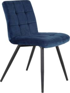 Merkloos Sans marque Light & Living Eetkamerstoel Olive Blauw Velvet