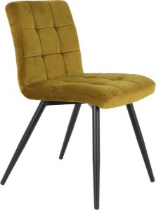Merkloos Sans marque Light & Living Eetkamerstoel Olive Oker Velvet