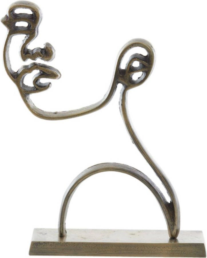 Light & Living Ornament op voet Face Antiek Brons 28x8x38cm Modern Luxe