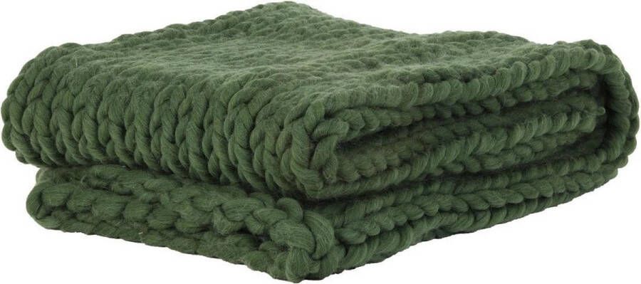 Light & Living Light&living Plaid 152x127 cm KNITTED olijf groen