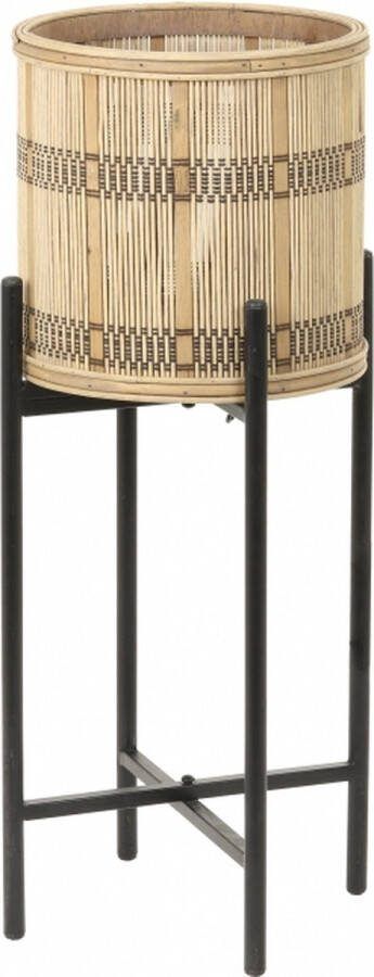 Light & Living Plantenstandaard Corazo S Naturel Aardewerk Naturel Zwart 55x22x22cm (hxbxd)