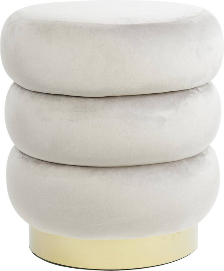 Light & Living Light and Living poef grijs hout 6857525