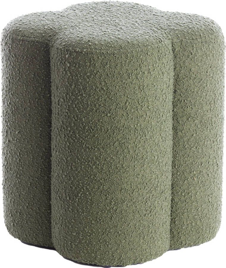 Light & Living Light&living Poef 38x38x45 cm NALANI bouclé donker groen