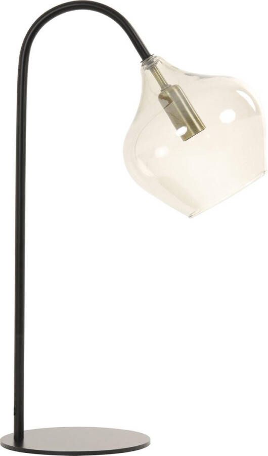 Light & Living Rakel Tafellamp Mat Zwart Smoke 28x17x50 5cm