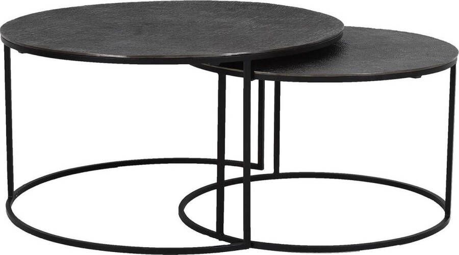 Light & Living Rengo Ronde Salontafel Set van 2 Ø76 en Ø61 cm Antiek lood