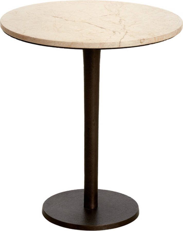 Light & Living Light&living Bijzettafel Ø48x53 cm PAZO zand-roze marmer+donker bruin