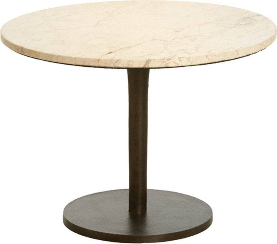Light & Living Light&living Bijzettafel Ø61x41 cm PAZO zand-roze marmer+donker bruin