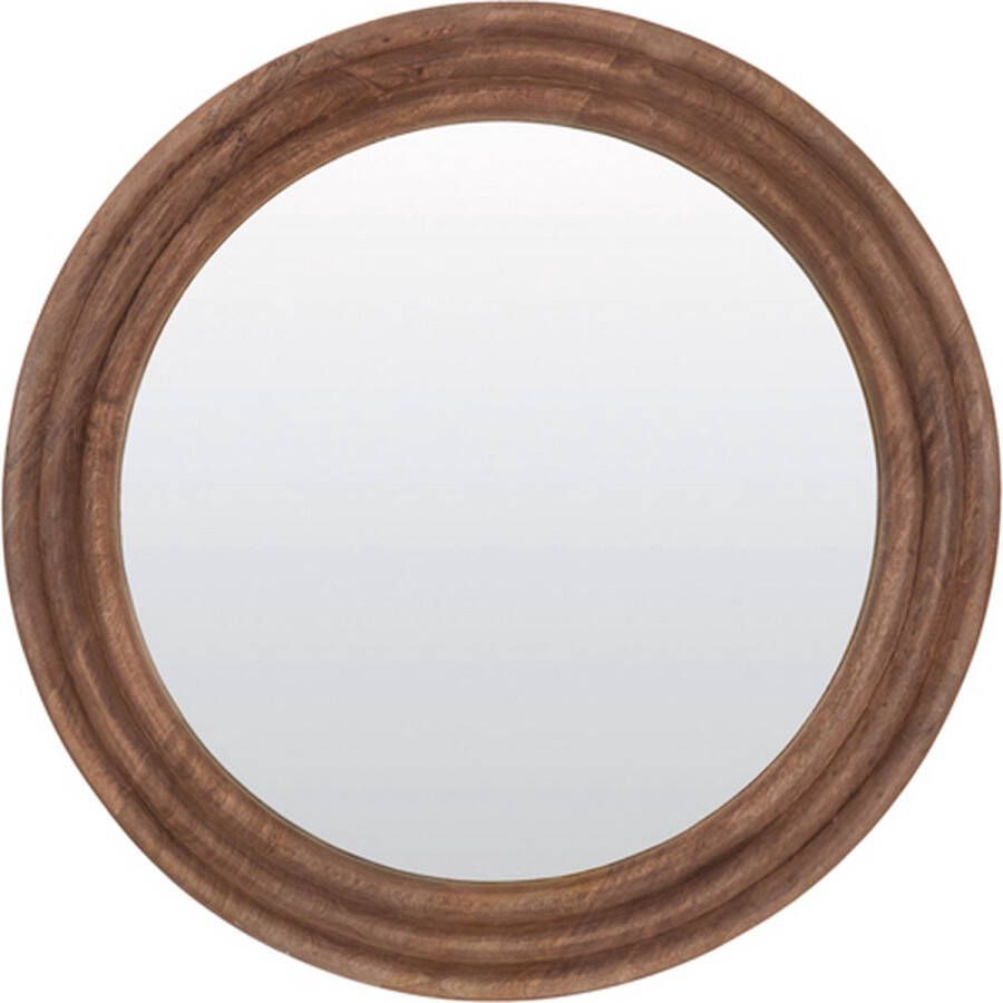 Light & Living Ronde Spiegel Florion Mangohout 100cm Bruin