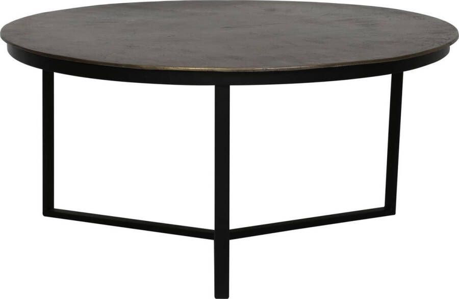 Light & Living Retiro Ronde Salontafel Ruw Antiek Brons + Mat Zwart Ø85x40 cm