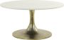 Light & Living Ricked Salontafel wit marmer en antiek brons Ø76x36 cm - Thumbnail 1