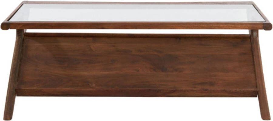 Light & Living Salontafel Yuki Acaciahout en glas 112 x 70cm Bruin