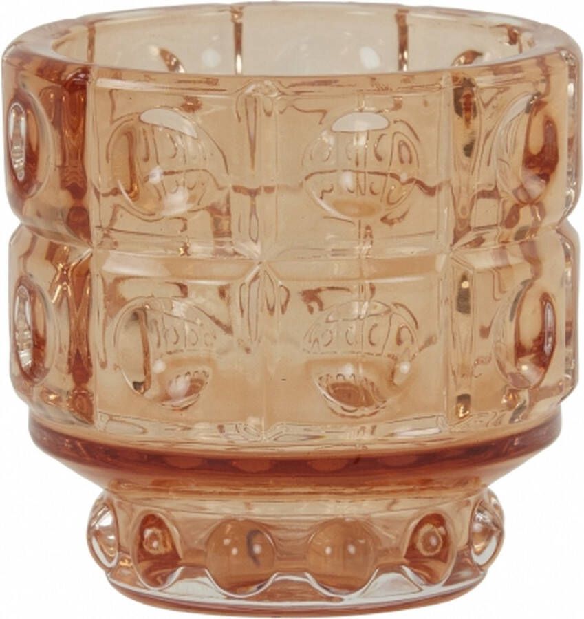 Light & Living Sfeerlicht Bobbi Roze Glas Koraal 9x9x9cm (hxbxd) Woonexpress
