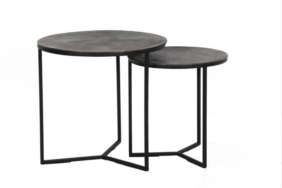 Light & Living Side table S 2 38x40+48 5x46 cm SOCOS antique oil bronze