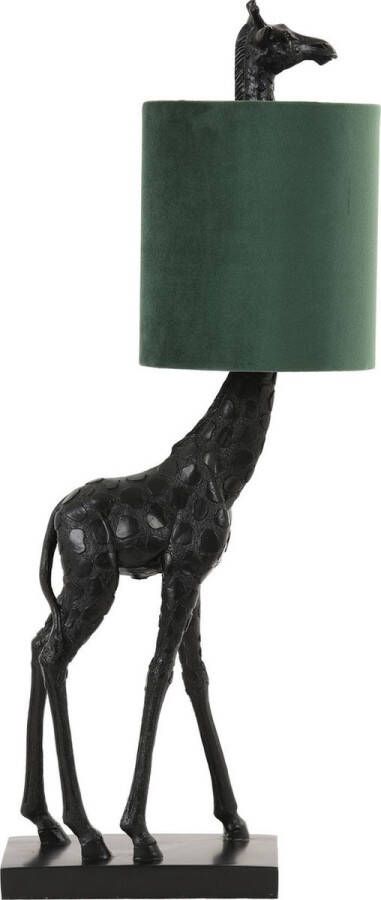 Light & Living Tafellamp Giraffe Zwart Groen 26x16x61cm Modern Bohemian Woonkamer Slaapkamer
