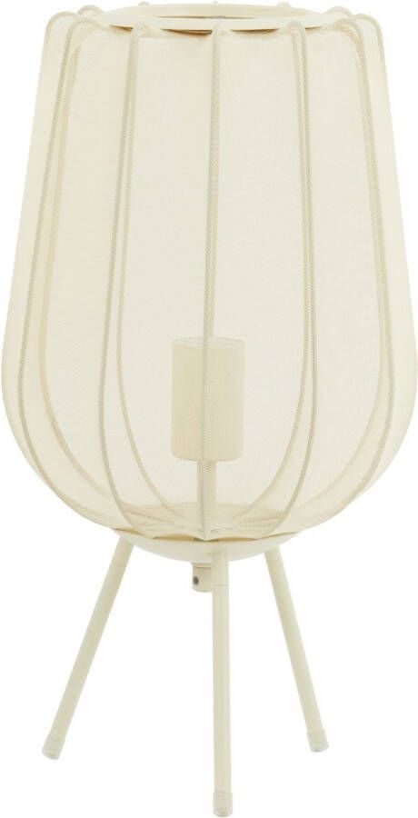 Light & Living Plumeria Tafellamp textiel 25x45 cm zand Modern
