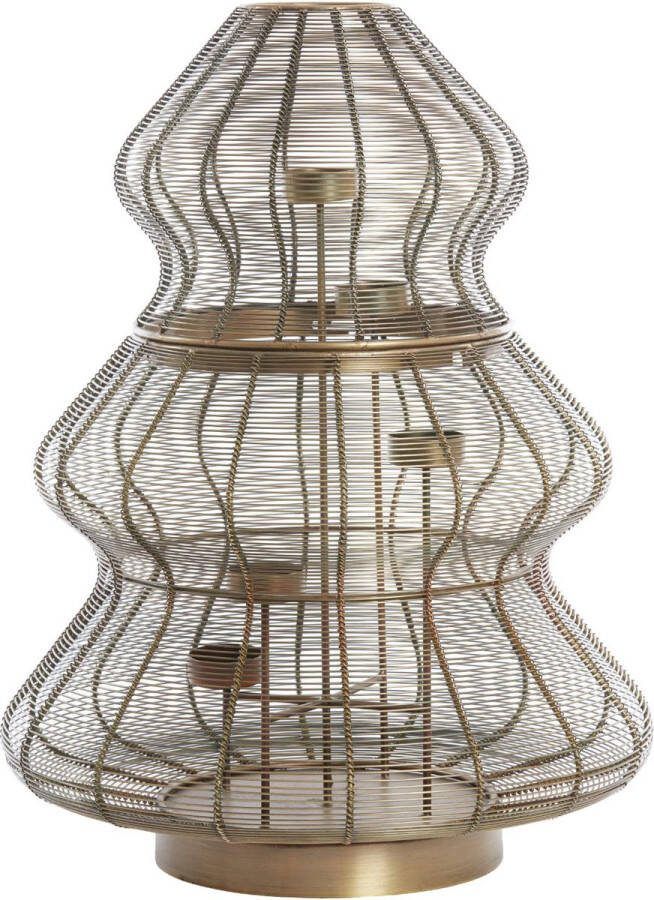Light & Living Theelichthouder Christmas Tree Brons Ø38cm Modern