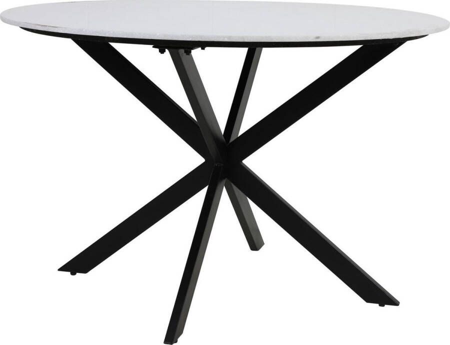 Light & Living Light&living Eettafel Ø120x78 cm TOMOCHI marmer wit+zwart