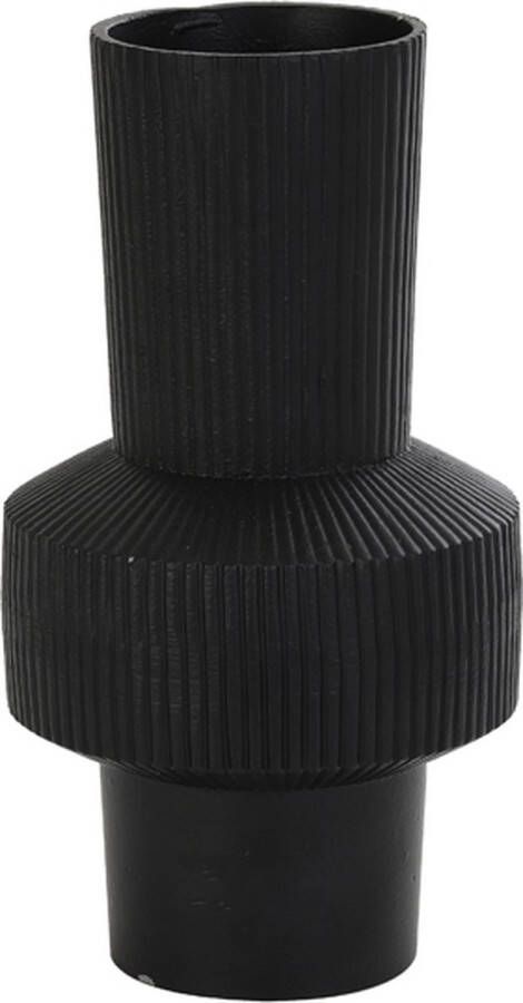 Light & Living Vaas 'Benzo' 30cm kleur Mat Zwart