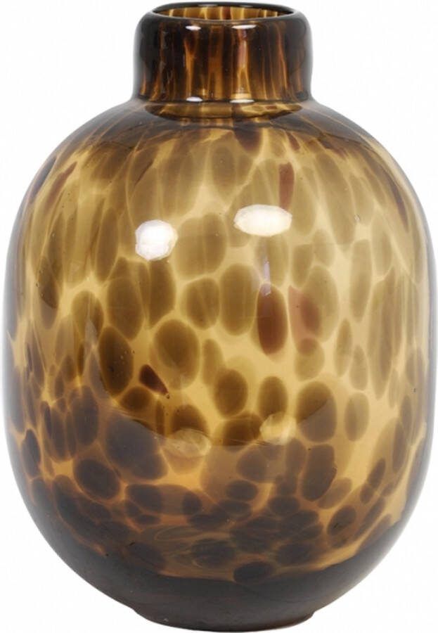 Light & Living Vaas Dakar Bruin Glas Bruin Zwart 19x12x12cm (hxbxd) Woonexpress