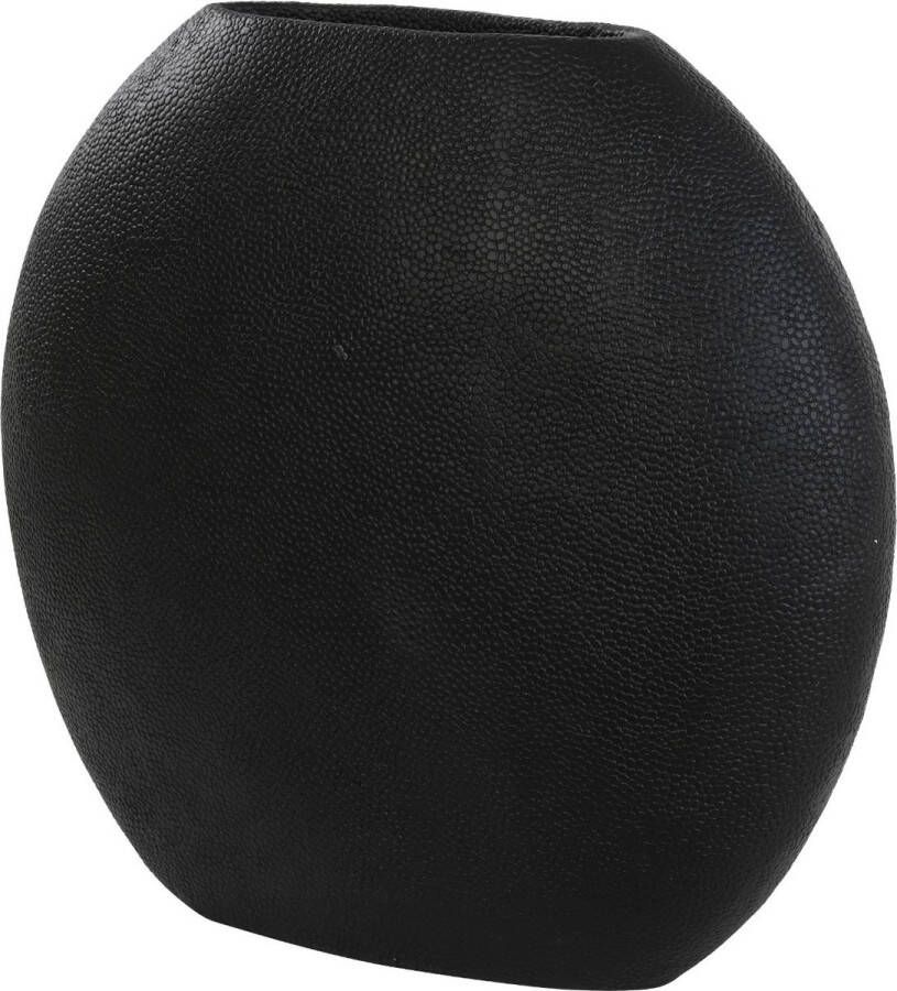 Light & Living Ovale Vaas Rayskin 45cm Mat zwart Ovaal