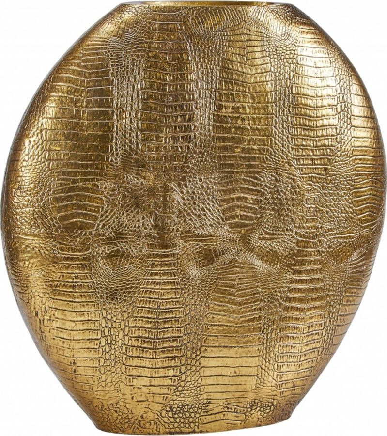 Light & Living Skeld Krokodillen Vaas L Brons Goud 50x15x50cm Grote Ronde Vaas Croco Woondecoratie Dierenprint