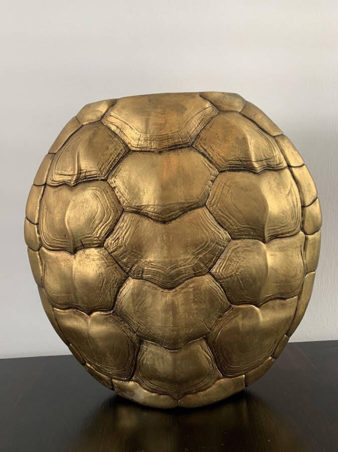 Light & Living TURTLE Vase M 40 5x11x40 cm Antiek Goud Schildpad Decoratie Vaas Woondecoratie Schild Gold Dieren Vazen