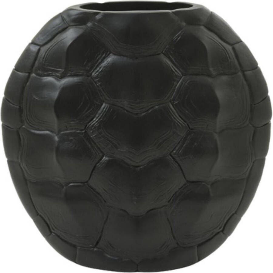 Light&Living Turtle Vase Black Vaas Schildpad 29 5x8x31 5cm Woonaccessoires Schild Dier Ovale Vazen