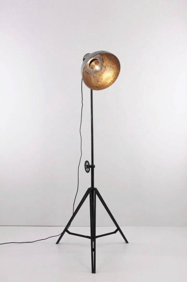 Light & Living Vloerlamp Driepoot JUNKO 62x62x153-220 cm zwart-vint. zilver