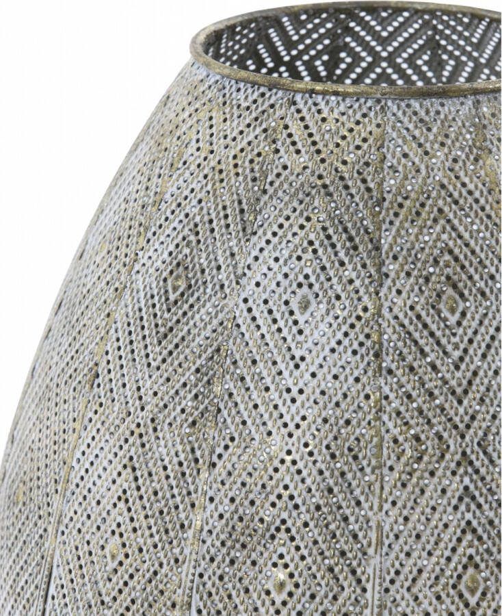 Light & Living Windlicht Lavello Goud Metaal Antiek Goud Wit 24x20x20cm (hxbxd) Woonexpress
