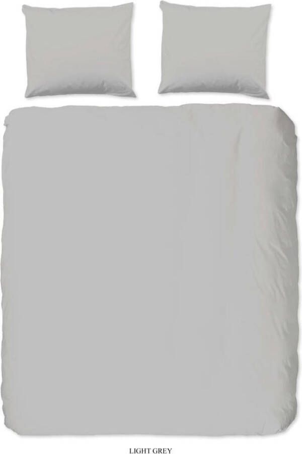 Light Grey Good Morning Uni Dekbedovertrek Lits-jumeaux 240x200 220 cm + 2 kussenslopen 60x70 cm