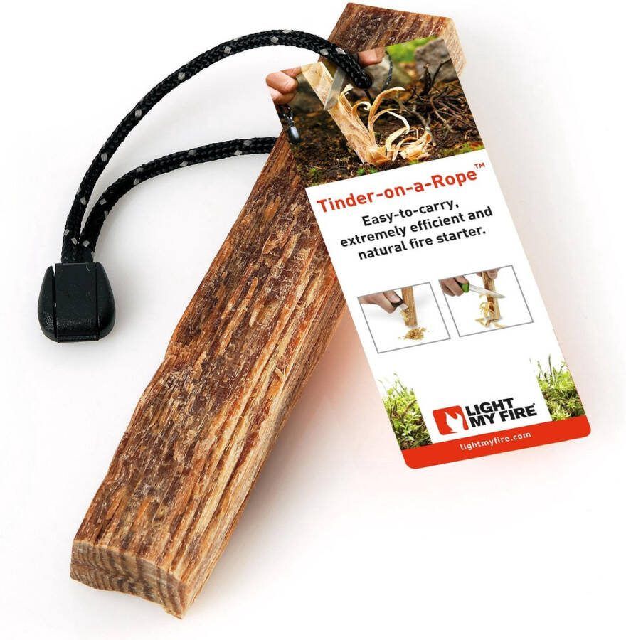 LightMyFire Light My Fire Tinder-on-a-Rope Aanmaakhout Firestarter Survival Vuurstarter Tinder Dust Harshout Aanmaakblokje Aansteker Fire Starter Aanmaakhoutje Vuurmaker Kampvuur Scouting Hars Tondels Scout Vuur Maken Firesteel