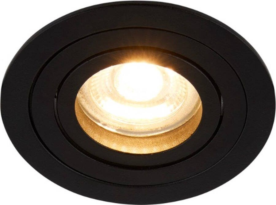 Lighto Inbouwspot zwart rond kantelbaar Met GU10 fitting