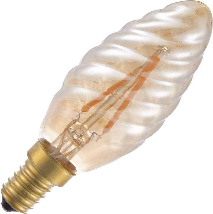Lighto LED filament Kleine fitting E14 Kaarslamp gedraaid Helder 35mm 2W