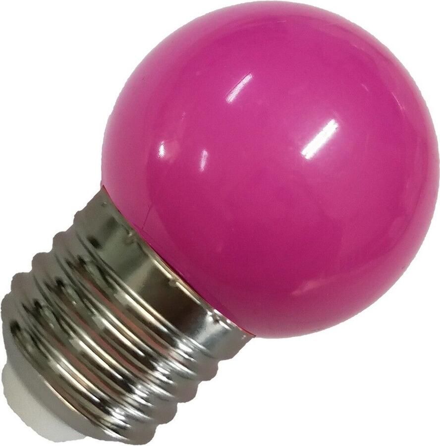 Lighto LED lamp Grote fitting E27 Kogellamp Paars 45mm 1W 10 stuks
