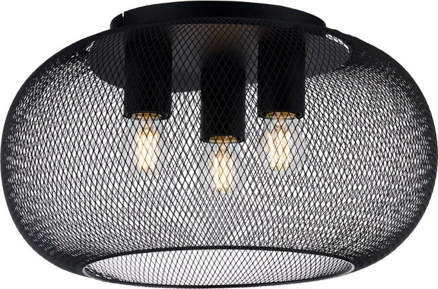 Lighto Moderne plafonnière zwart 3-lichts Senna