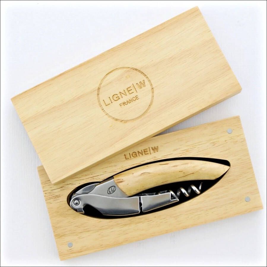 LIGNE W PRESTIGE LUXE SOMMELIERSMES KURKENTREKKER KERLNERSMES WIJNOPENER NORWEGIAN BIRCH WOOD