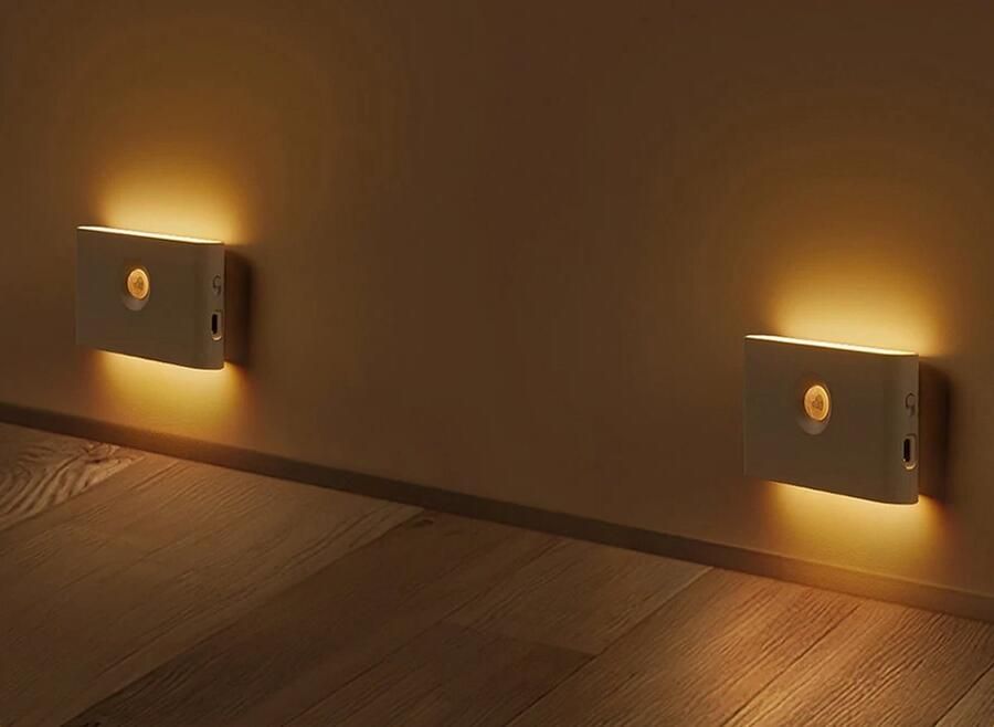 LiHangStar Wandlamp Lamp Nachtlamp Nachtlampje Wandlamp Binnen Wandlamp Oplaadbaar Draadloos Oplaadbaar 3 Modi Led 120° Sensor Detectie 4 Stuks Wit