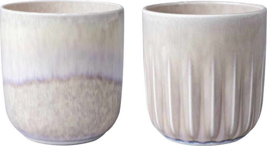Like. by Villeroy & Boch Perlemor Sand Becher zonder handvat set van 2 stuks
