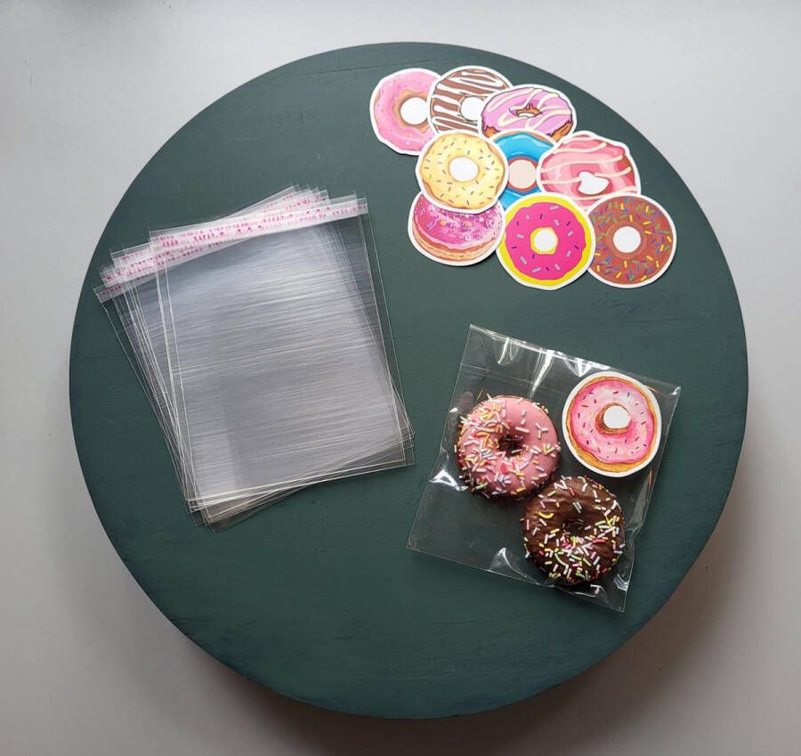 LiLaLove Traktatie Donut- Uitdeelzakjes donuts Snoepzakjes- Schooltraktaties- Kinderfeestje