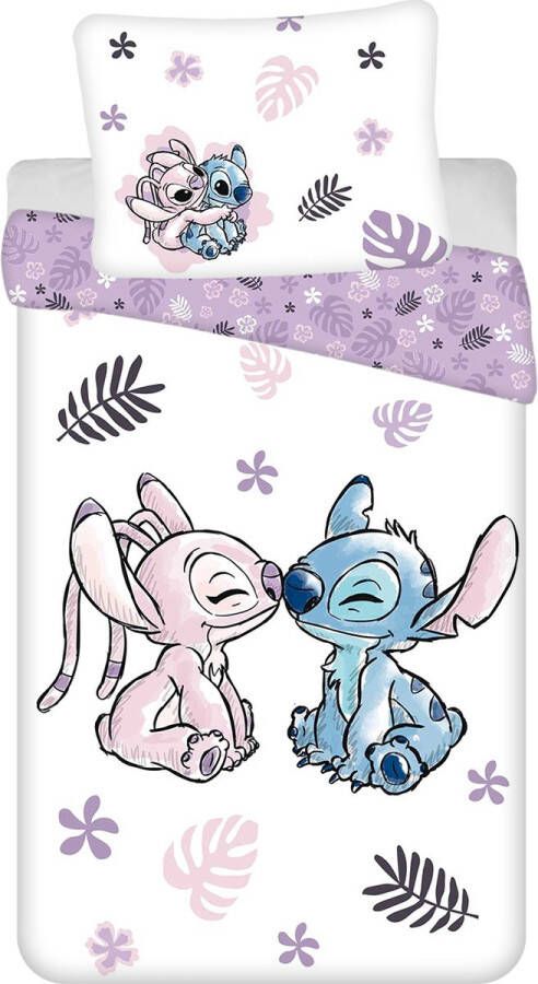 Disney Lilo & Stitch Lilo & Stitch Dekbedovertrek Kiss- Eenpersoons 140 x 200 + 70 x 90 cm Katoen