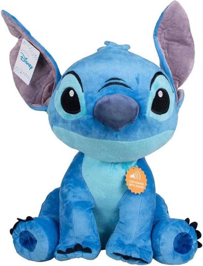Lilo en Stitch Disney Lilo & Stitch Pluche Knuffel (Blauw) + Geluid XL 60 cm Disney Plush Toy Speelgoed knuffeldier knuffelpop voor kinderen jongens meisjes Knuffels Angel Leroy Stitch