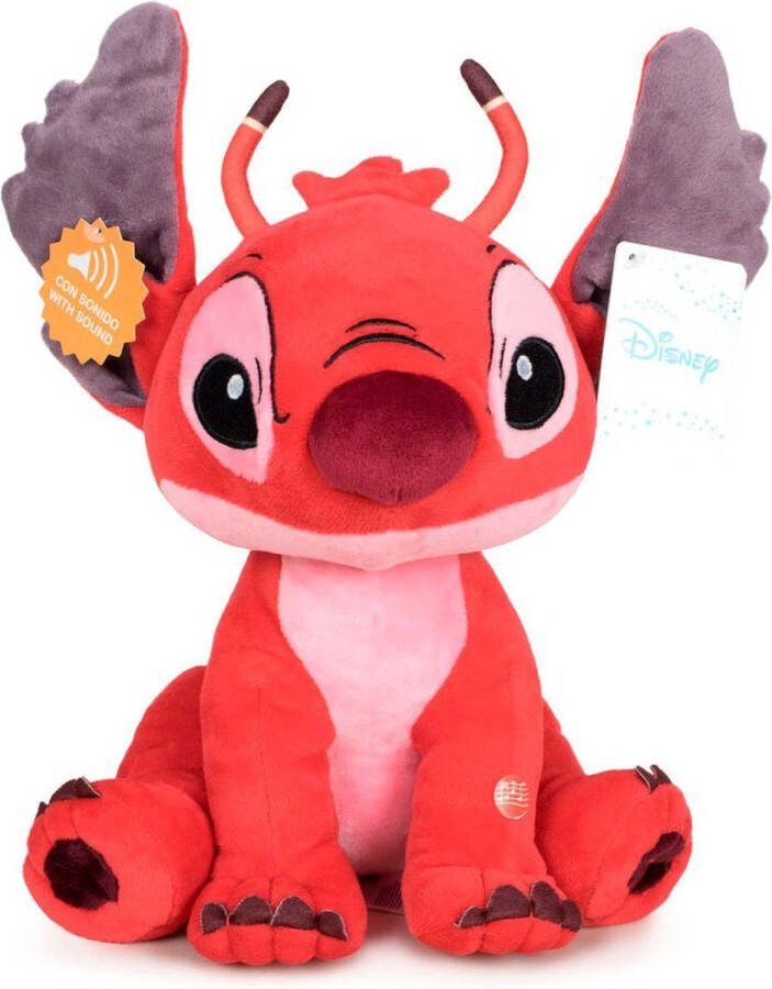 Lilo en Stitch Leroy – Disney Pluche Knuffel + Geluid 25 cm {Speelgoed knuffeldier knuffelpop voor kinderen jongens meisjes Disney Stitch Angel Leroy Lilo scrump knuffels Plush}