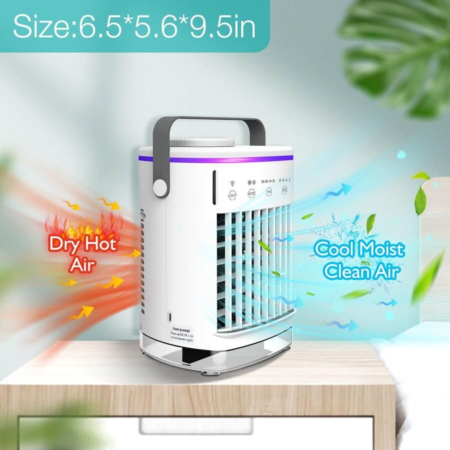 Lima Mini Airconditioner Lucht Koeler Ventilator Waterkoeling Ventilator Airconditioning Voor Kamer Kantoor Mobiele Draagbare Airconditioner Voor Auto