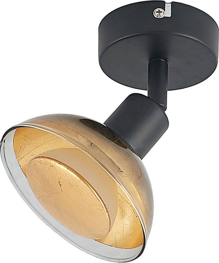 Lindby buitenspot 1licht Ijzer glas GU10 matzwart bladgoud Inclusief lichtbron
