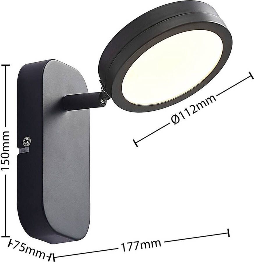 Lindby buitenspot 1licht IJzer H: 15 cm GX53 zwart Inclusief lichtbron
