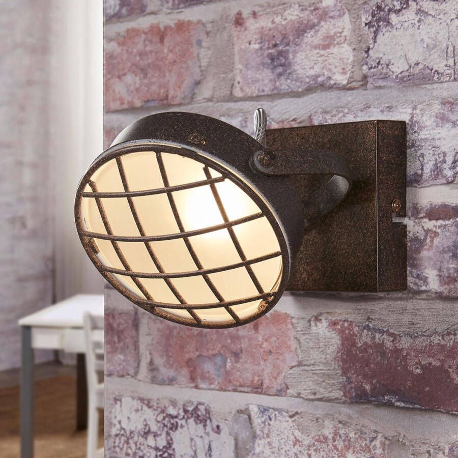 Lindby buitenspot 1licht Metaal glas H: 13 cm G9 roest wit